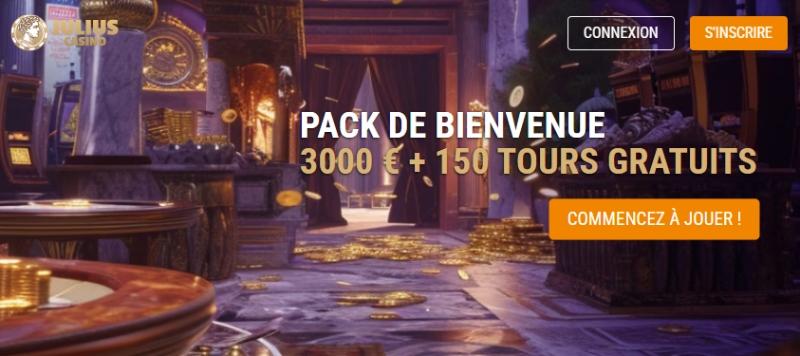 capture d'écran bonus bienvenue julius casino